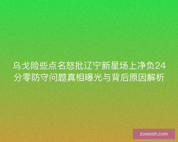 乌戈险些点名怒批辽宁新星场上净负24分零防守问题真相曝光与背后原因解析 乌戈险些点名怒批辽宁新星场上净负24分零防守问题真相曝光与背后原因解析