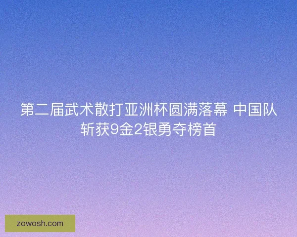 第二届武术散打亚洲杯圆满落幕 中国队斩获9金2银勇夺榜首 第二届武术散打亚洲杯圆满落幕 中国队斩获9金2银勇夺榜首