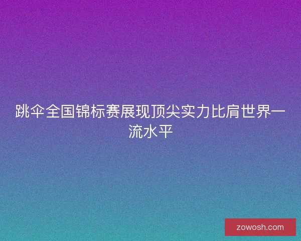跳伞全国锦标赛展现顶尖实力比肩世界一流水平